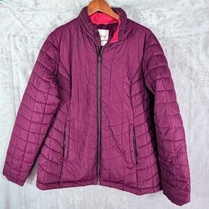 WindRiver Womens Quilted Plum Full Zip Jacket Size Large